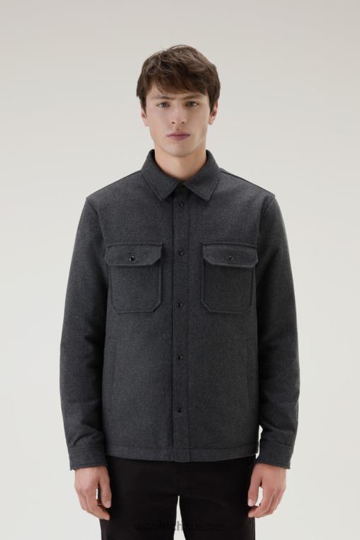 Surchemise matelassée Alaskan en mélange de laine italienne recyclée mélange de charbon de bois vêtements Hommes Woolrich 2FX2J662