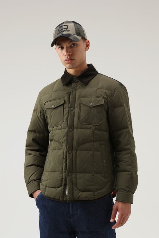 surchemise Heritage Terrain matelassée en nylon Taslan vert foncé vêtements Hommes Woolrich 2FX2J642