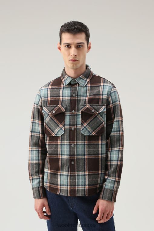 surchemise à carreaux d'Alaska en mélange de laine italienne recyclée chèque du désert vêtements Hommes Woolrich 2FX2J686