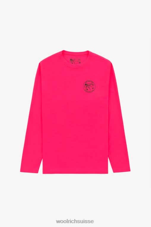 T-shirt truite performant à manches longues avec imprimé devant et dos-aime Leon Dore fuchsia vêtements Hommes Woolrich 2FX2J808