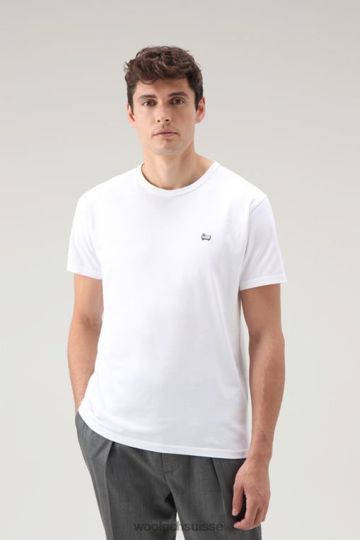 t-shirt en coton avec mouton blanc brillant vêtements Hommes Woolrich 2FX2J729