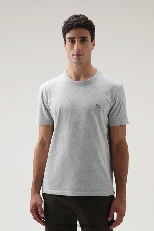 t-shirt en coton avec mouton mélange gris clair vêtements Hommes Woolrich 2FX2J667