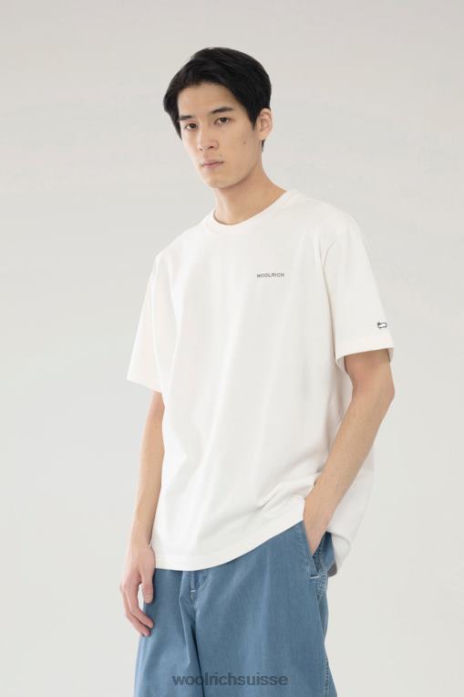t-shirt en pur coton avec imprimé au dos blanc vêtements Hommes Woolrich 2FX2J629
