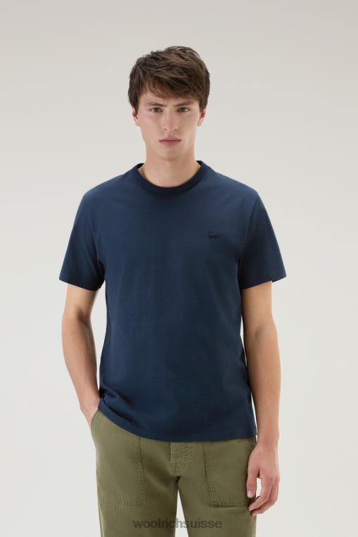 t-shirt mouton en pur coton bleu melton vêtements Hommes Woolrich 2FX2J407