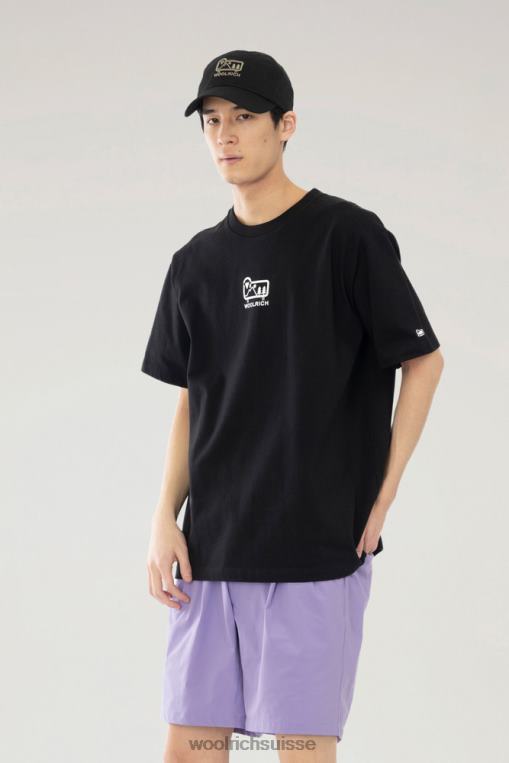 t-shirt petits moutons en jersey pur coton noir vêtements Hommes Woolrich 2FX2J553