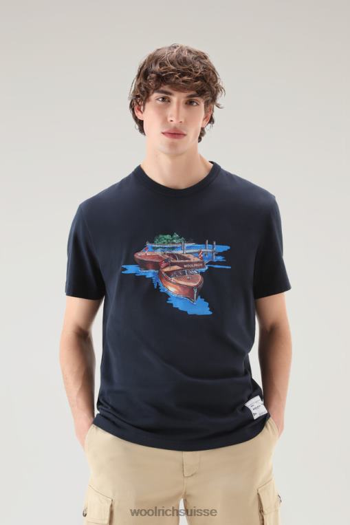 t-shirt zavikon en pur coton bleu melton vêtements Hommes Woolrich 2FX2J442
