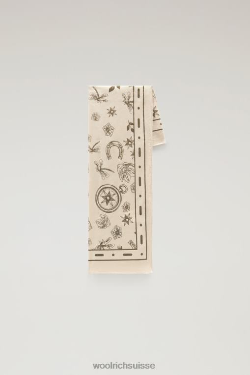 bandana imprimé roadtrip en pur coton crème lactée accessoires unisexe Woolrich 2FX2J21