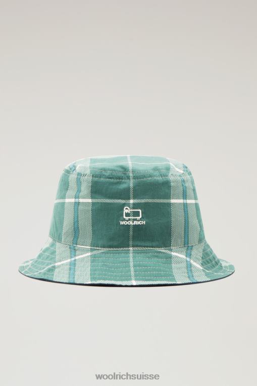 bob réversible en pur coton chèque à feuilles persistantes accessoires unisexe Woolrich 2FX2J82