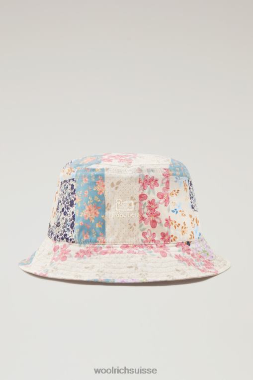 bob réversible en pur coton patchwork crème accessoires unisexe Woolrich 2FX2J15