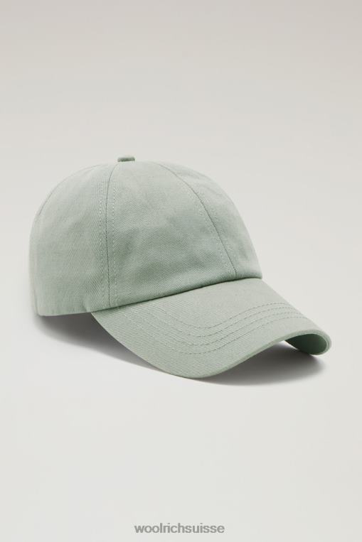 casquette de baseball à logo en coton mélangé vert du port accessoires unisexe Woolrich 2FX2J150