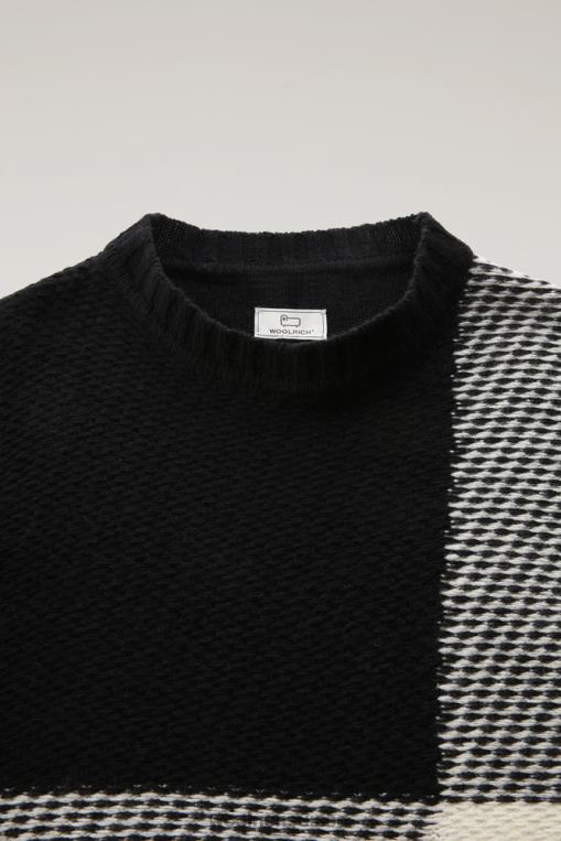 col rond unisexe avec motif à carreaux de buffle buffle blanc vêtements unisexe Woolrich 2FX2J298