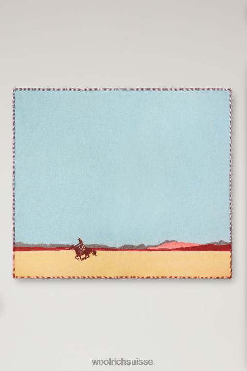 couverture de paysage jacquard en laine mélangée - un de ces jours bleu ciel accessoires unisexe Woolrich 2FX2J325