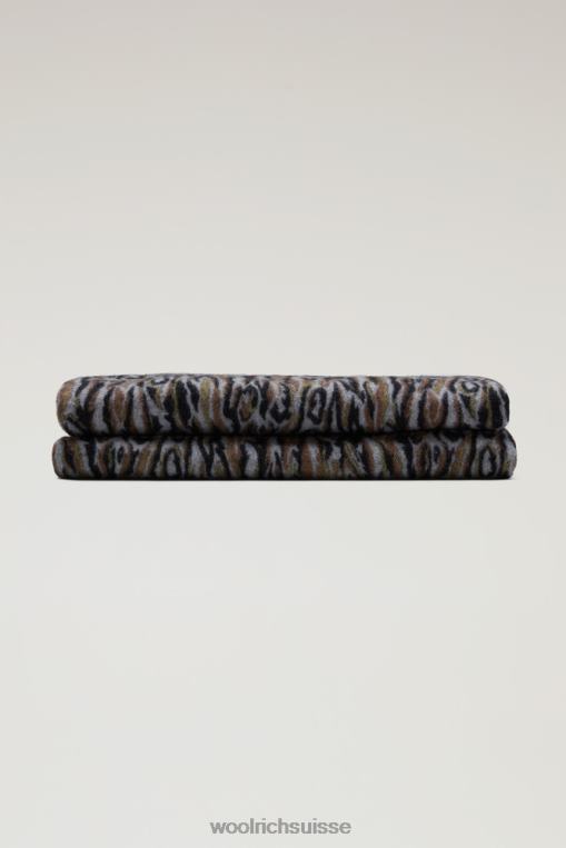 couverture en laine mélangée avec motif jacquard écorce d'ombre - au service du peuple écorce d'ombre camou accessoires unisexe Woolrich 2FX2J278